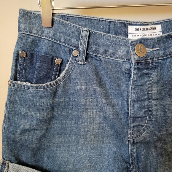 One X One Teaspoon Chargers Denim Jean Shorts - Picture 3 of 14